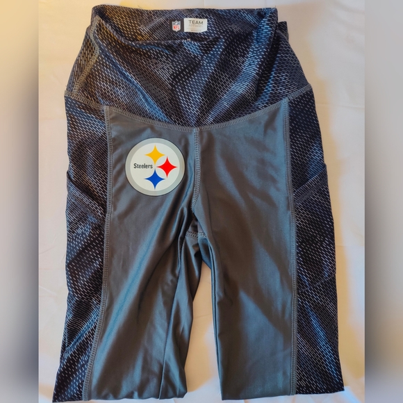 Kids Athletic Leggings in Black and Gray - Picture 2 of 6